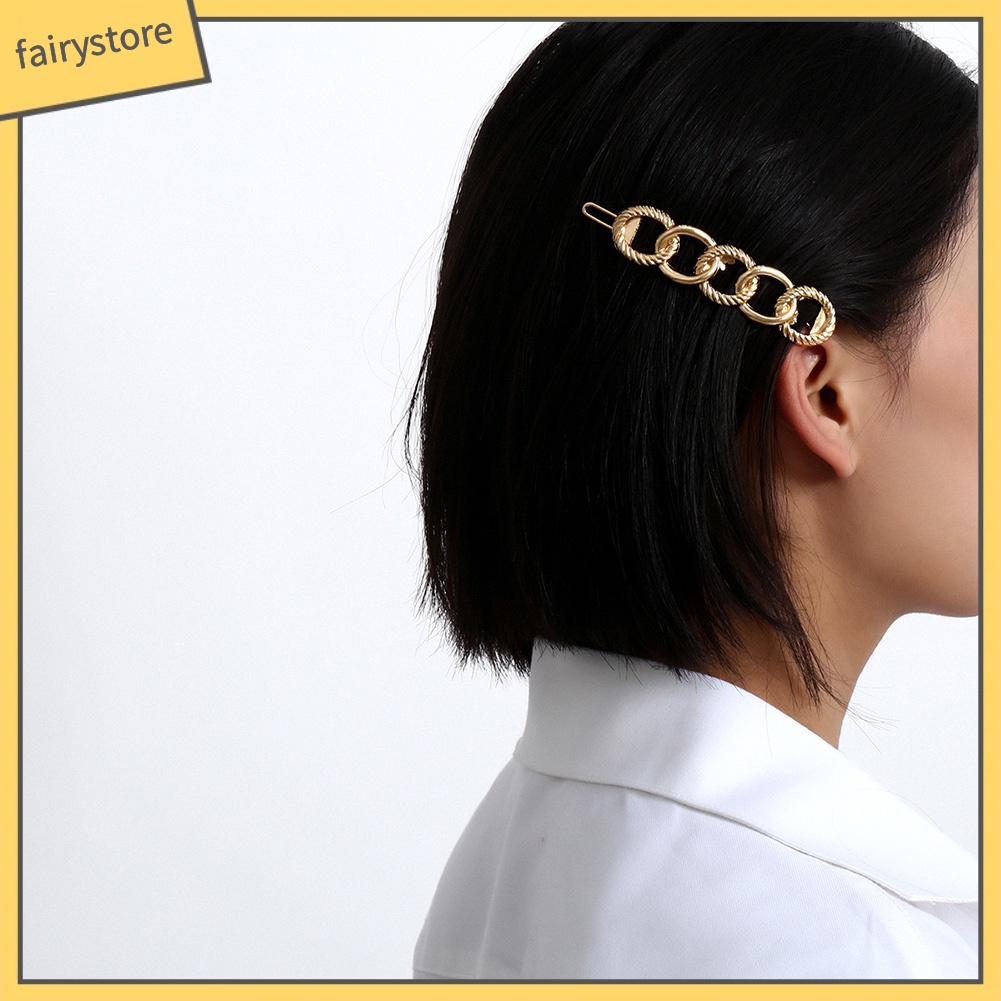 Kẹp Tóc Nơ Phối Chuỗi Xích Thời Trang Cho Nữ