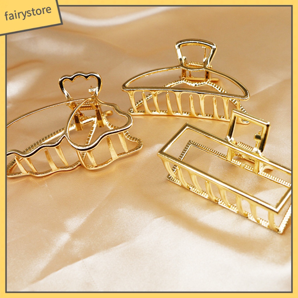 Kẹp Tóc Càng Cua Tạo Kiểu Răng Chéo Mạ Điện Chống Trượt Màu Trơn Trang Trí Hình Bướm Dành Cho Bạn Nữ