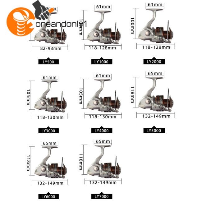 Máy Câu Cá 1000-7000 Max 10kg 5.2: 1 Có Tay Quay Chất Lượng Cao