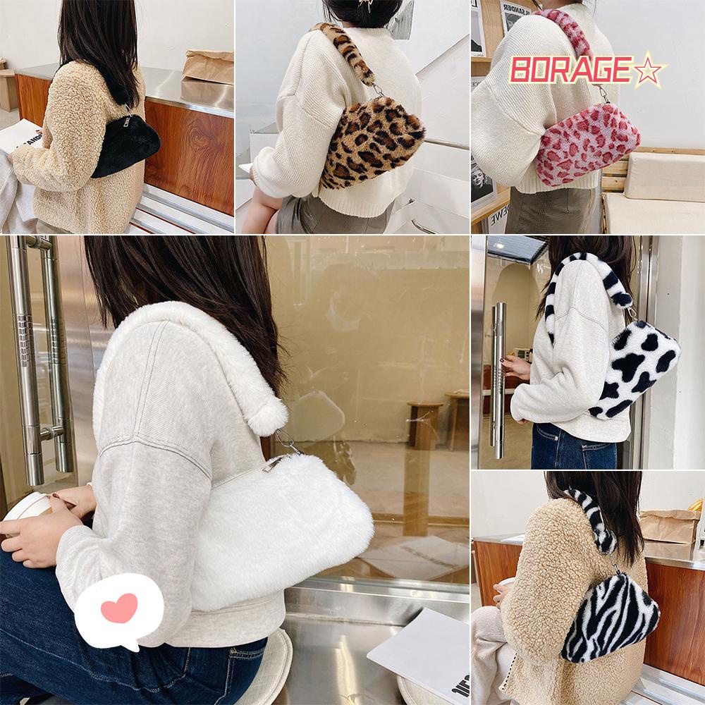 Túi Đeo Vai BORAG Họa Tiết Da Báo Thời Trang