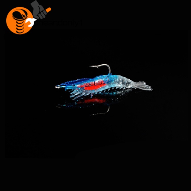 Mồi Câu Cá Giả Hình Tôm Dạ Quang Mềm Mại Tiện Dụng