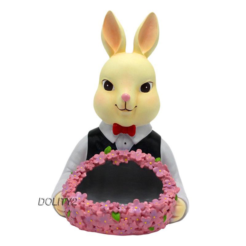 [Dolity2] Khay Đựng Trang Sức Hình Thỏ Bằng Nhựa Resin Hiện Đại Cho Phòng Khách Văn Phòng