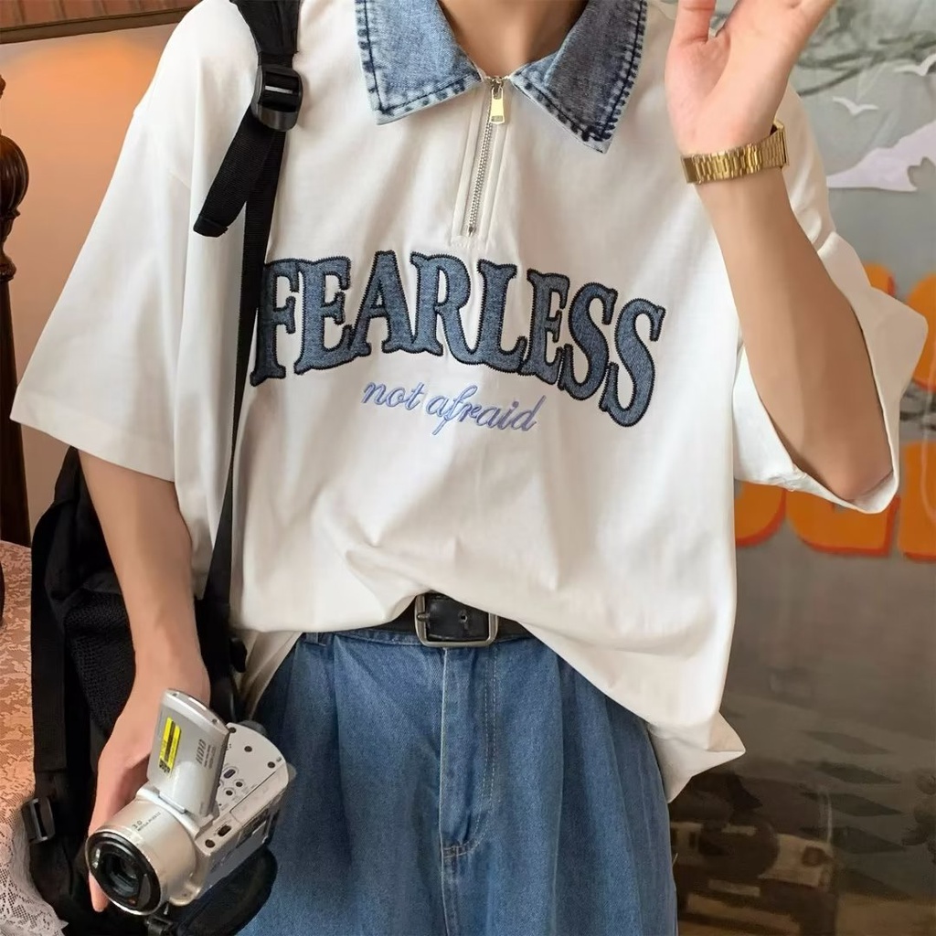 Áo Thun POLO Denim Tay Ngắn Phong Cách Thời Trang Đường Phố Mỹ Hàng Mới Chính Hãng Dành Cho Nam Và Nữ