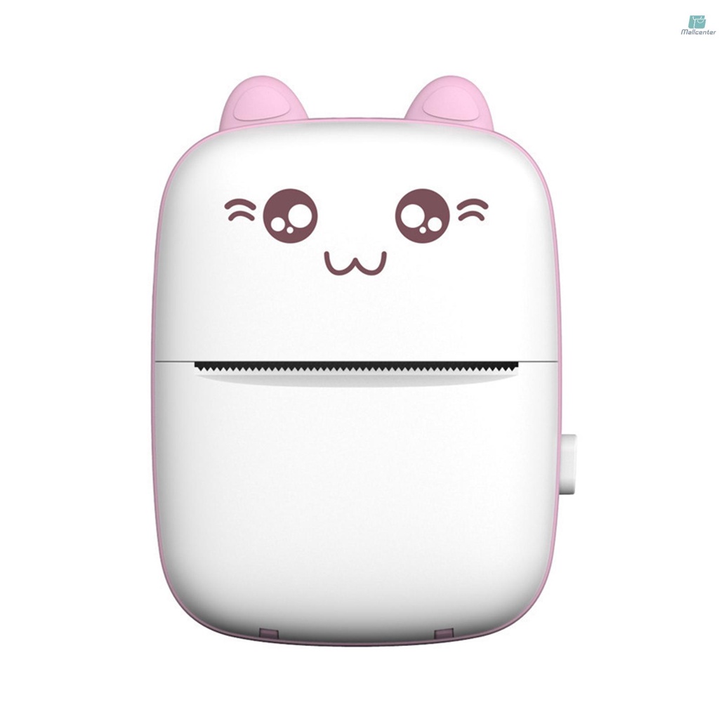 Portable Mini Pocket Printer BT Thermal Printer with Thermal Printing Paper USB Cable for Note Photo Web Document Printing