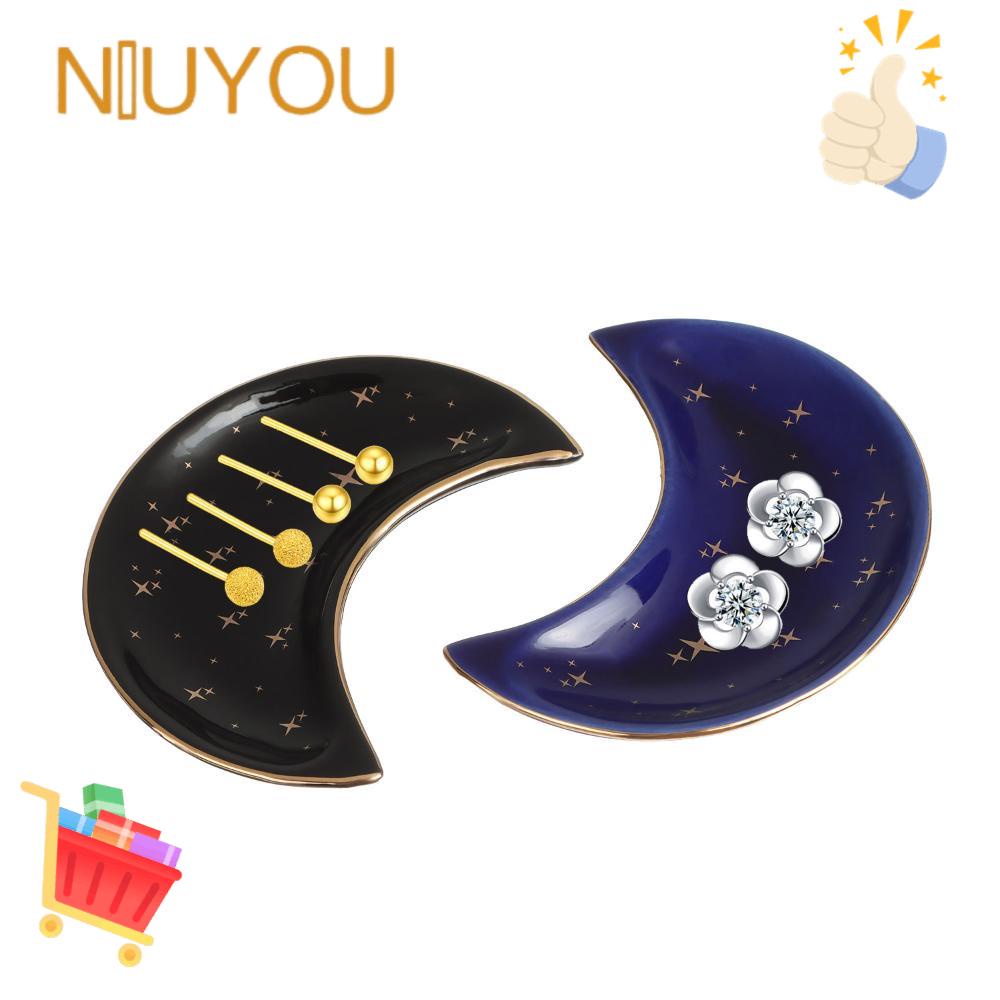 Đĩa Sứ Đựng Trang Sức Hình Mặt Trăng Độc Đáo