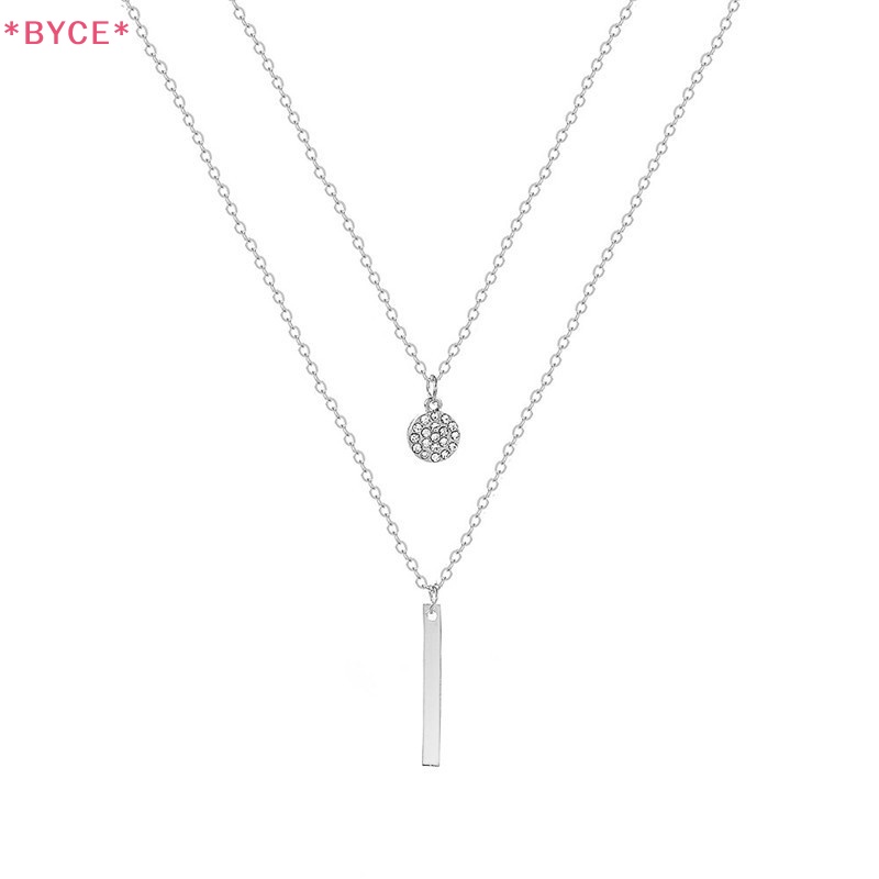 Vòng cổ Hai Lớp Mặt Tròn Phong Cách Âu Mỹ Thời Trang Cho Nữ Mới