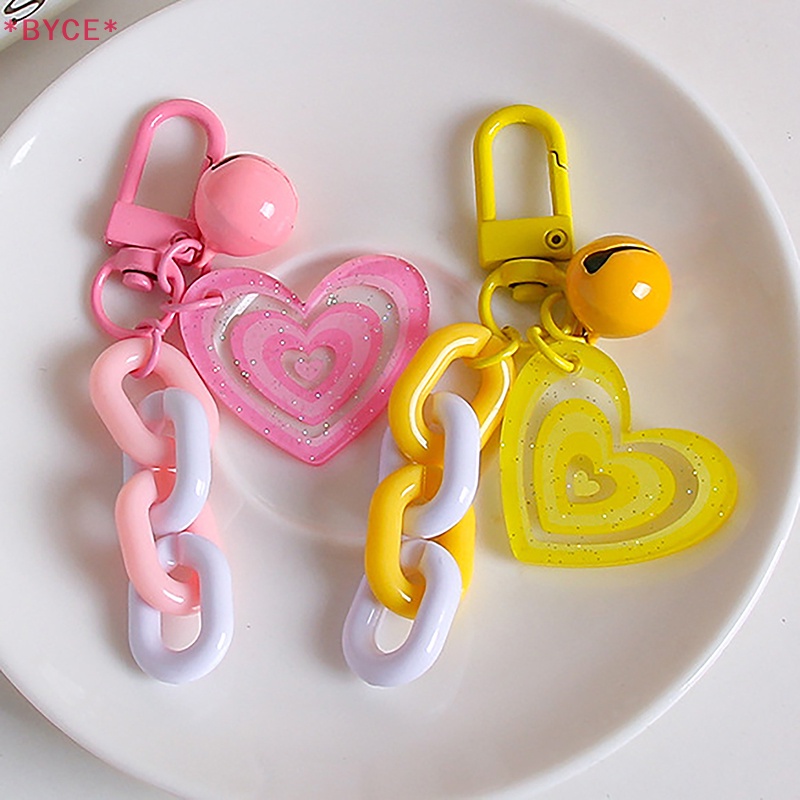 1 Móc Khóa Hình Trái Tim Nhiều Màu Sắc Bằng Acrylic Thời Trang Mới