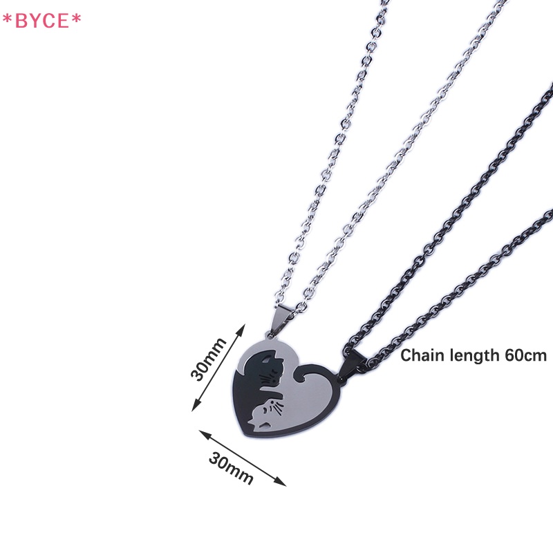 1 Cặp Vòng cổ Mặt Hình Mèo Bằng Thép Không Gỉ Thời Trang Dành Cho Cặp Đôi Mới