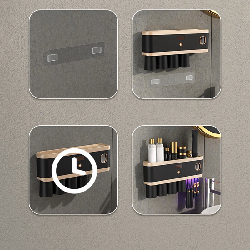 Giá Đỡ Bàn Chải Đánh Răng Gắn Tường Không Cần Đục Lỗ Chống Thấm Nước Tiện