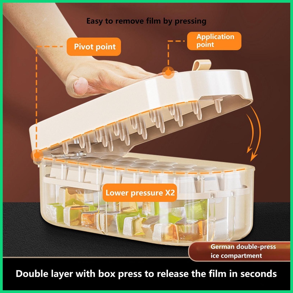 Khay Làm Đá Hai Tầng Có Nắp Dễ Dàng Sử Dụng Cho Jiwvnjiwvn