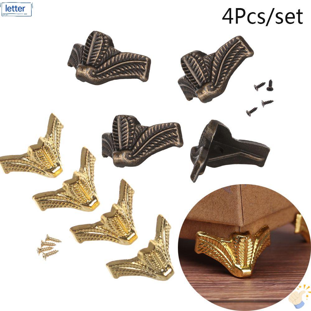 Set 4 Khung Kim Loại Gắn Góc Đồ Nội Thất DIY Phong Cách Vintage