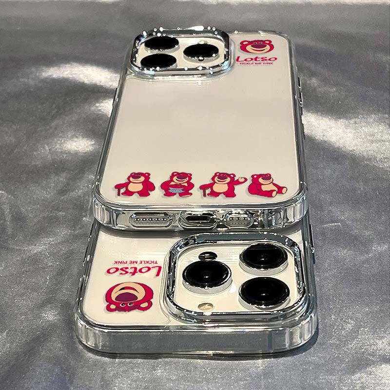 ✅Ốp Điện Thoại Mềm Chống Sốc Họa Tiết Gấu Và Dâu Tây 87 Cho Iphone 12 14 Pro 1311 Plus max