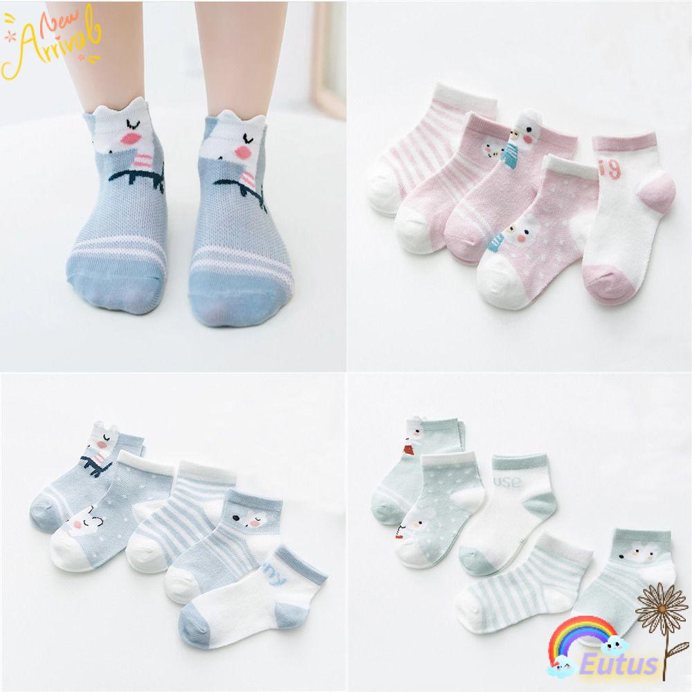 Bộ 5 Đôi Vớ Họa Tiết Hoạt Hình Dễ Thương Cho Bé Sơ Sinh