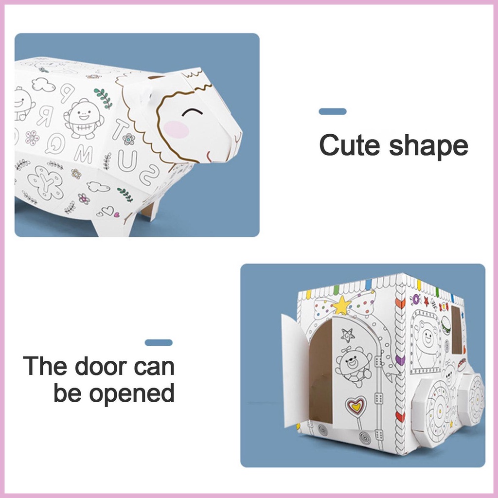 Bộ Đồ Chơi Lắp Ráp Ngôi Nhà Bằng Giấy Các Tông Màu DIY Cho Bé