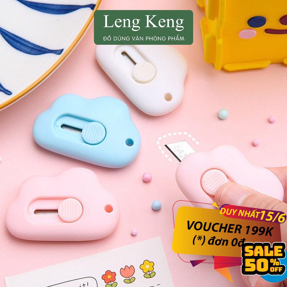Dao rọc giấy mini hình đám mây văn phòng phẩm Leng Keng làm móc khóa siêu tiện lợi