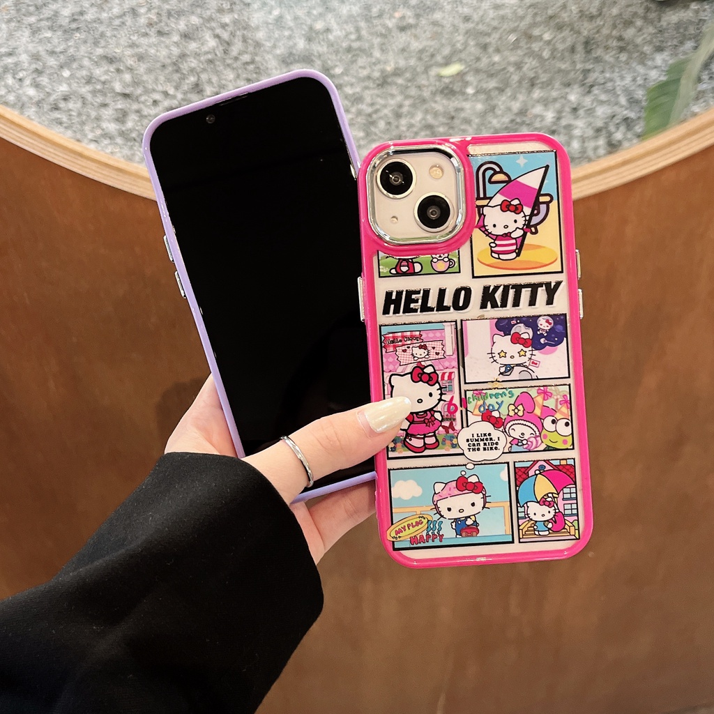 Ốp Điện Thoại TPU Mềm Trong Suốt Chống Rơi Họa Tiết Hoạt Hình Kuromi Cho iPhone 11 13 12 14 Pro Max Đứng