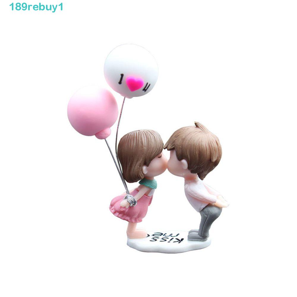 Rebuy1 Tượng Cặp Đôi Hoạt Hình Bơm Bong Bóng Trang Trí Bảng Điều Khiển Trung Tâm Cho Xe Hơi