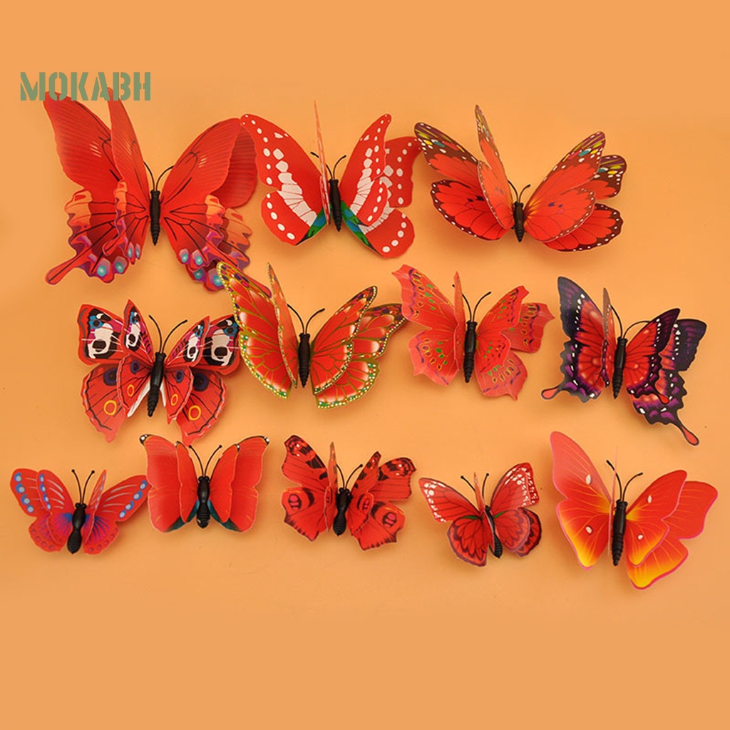 [Mok Abh] 12 Kẹp Tóc Hình Bướm Phong Cách Bohemia Chống Rỉ Sét