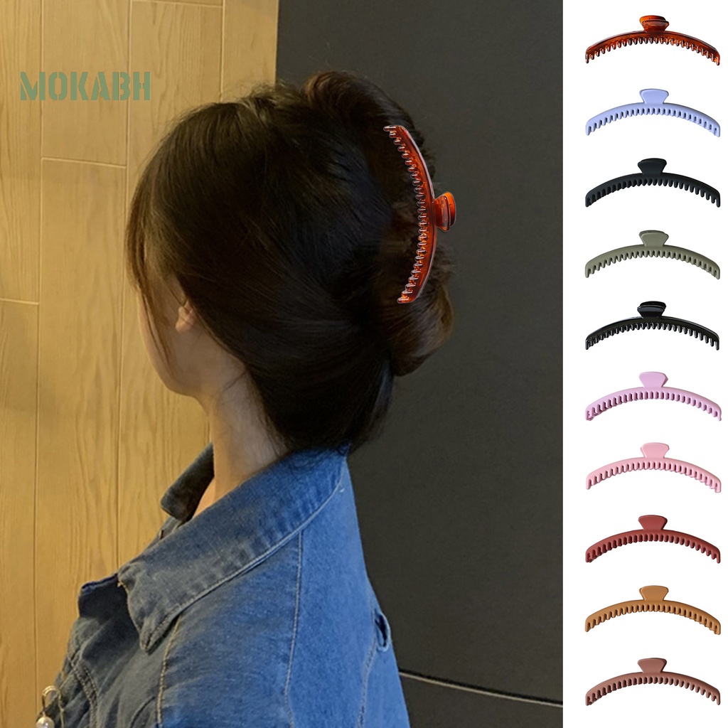 Kẹp Tóc Dạng Cong Hình Cá Mập Màu Trơn Chống Trượt