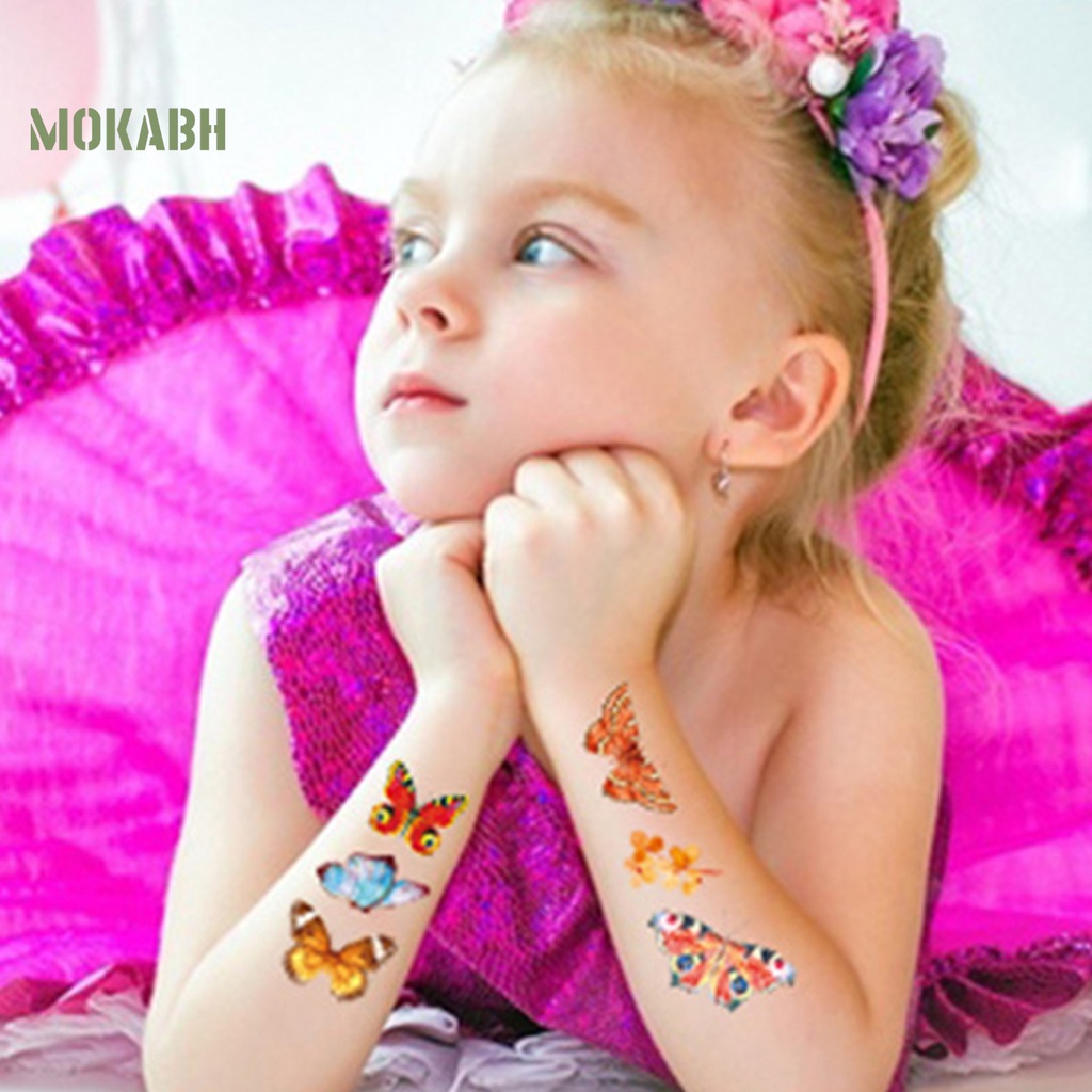 10 Hình Xăm Dán Họa Tiết Bướm Nhiều Màu Sắc Dùng Trang Trí Cơ Thể Tạm Thời