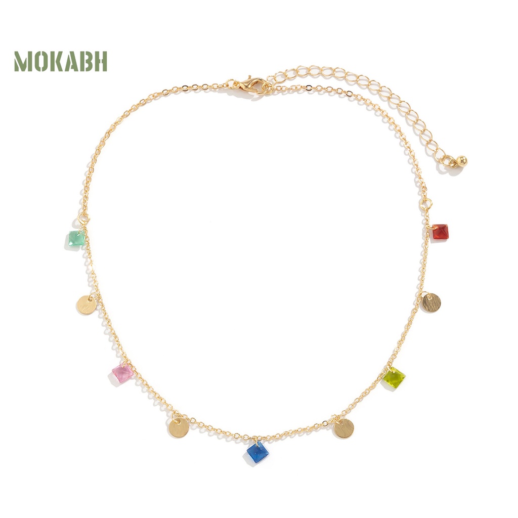 [Mok Abh] Vòng cổ Họa Tiết Hình Học Có Tua Rua Theo Phong Cách Bohemian