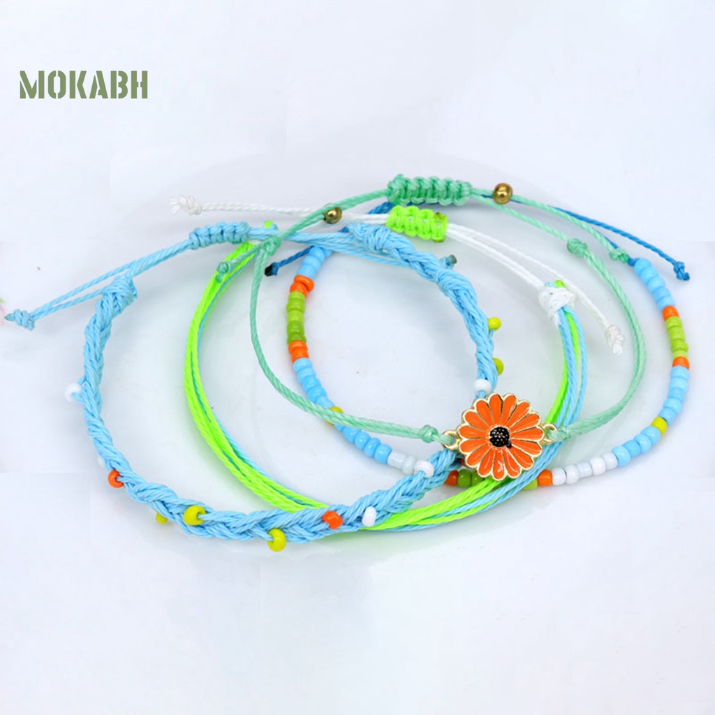 4 Vòng Đeo Tay Chống Thấm Nước Bằng Hợp Kim Phong Cách Bohemian Thời Trang Cho Nữ