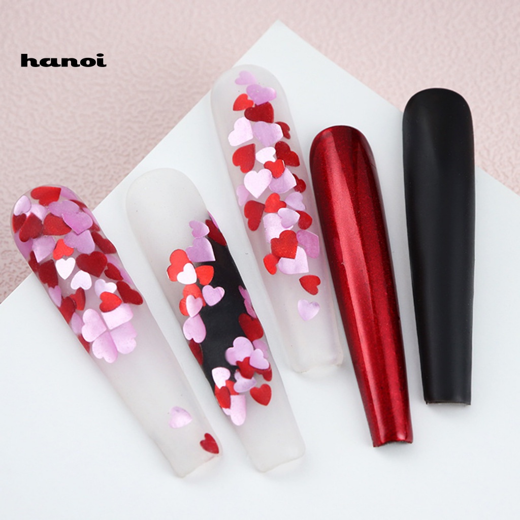 1 Hộp Kim Sa Phản Quang 6 Ngăn Trái Tim Trang Trí Móng Tay DIY