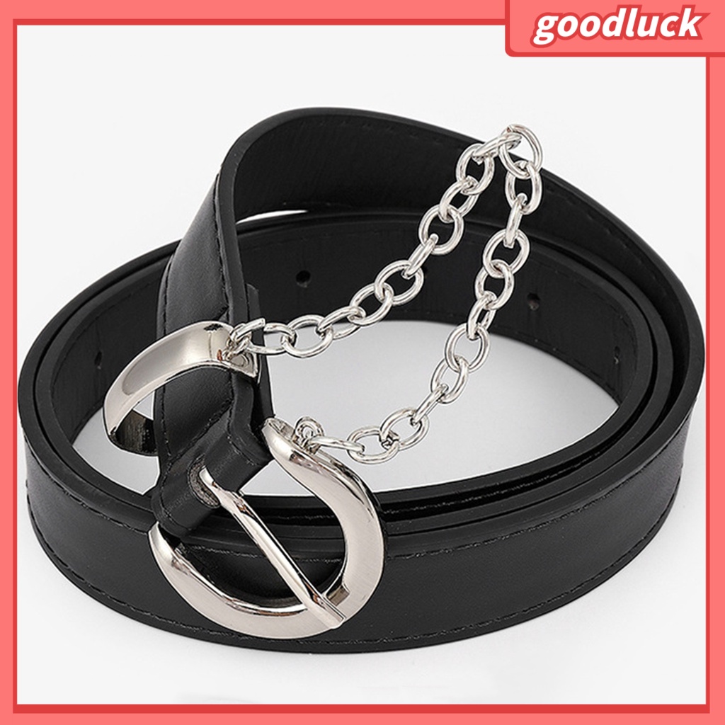 Thắt Lưng Dây Xích Giả Da Nhiều Lỗ Có Thể Điều Chỉnh Phong Cách Hip Hop Punk Cho Nữ