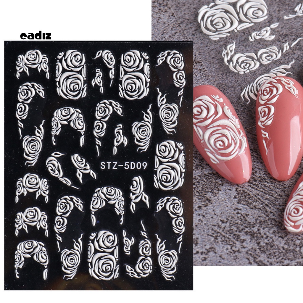 Bộ 8 Miếng Dán Họa Tiết 3D Tinh Tế Thân Thiện Với Môi Trường Trang Trí Móng Tay DIY