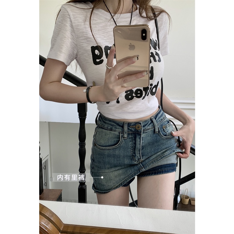 Chân Váy Denim Chữ a Lưng Cao Thời Trang Cá Tính