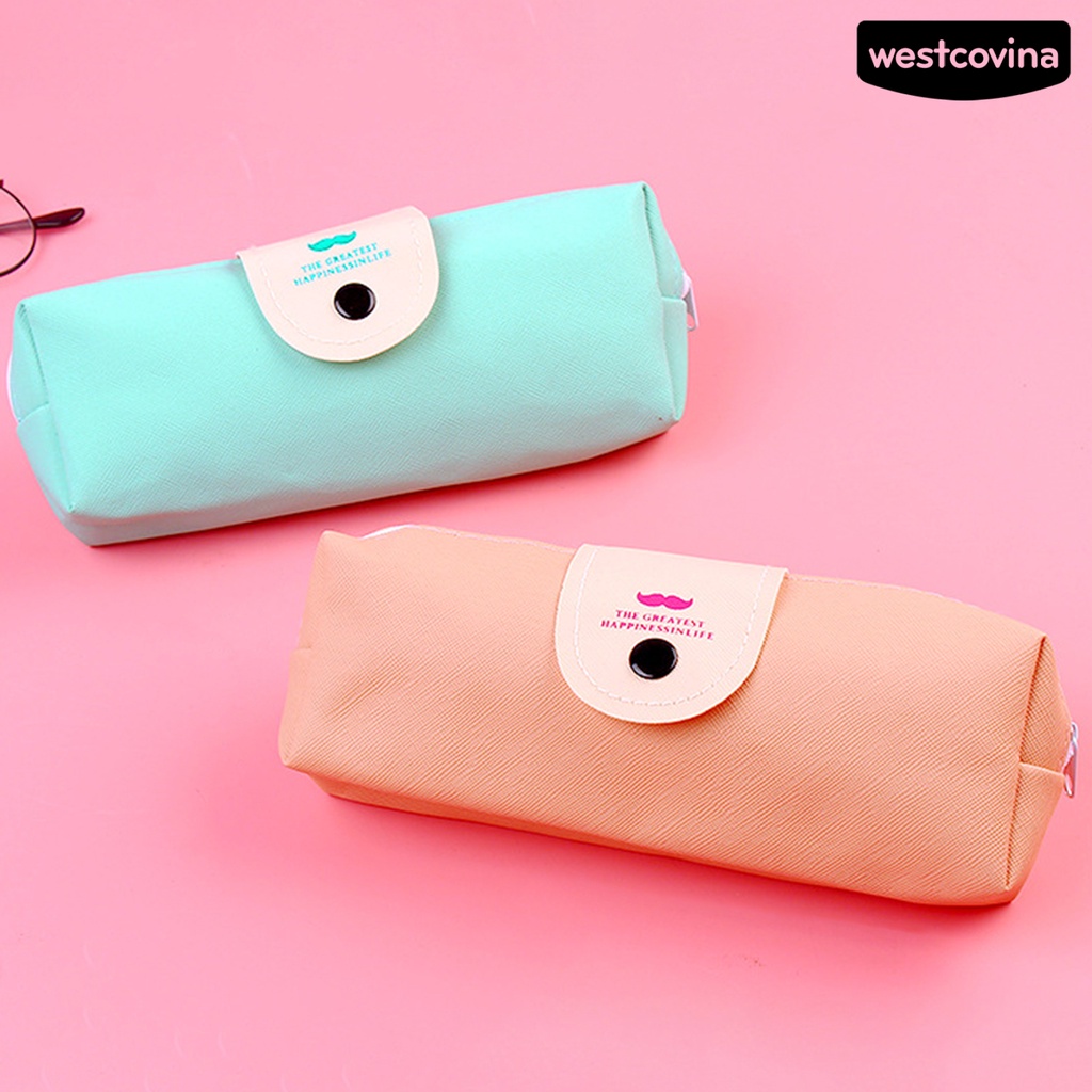 [WSTN]✎Túi Đựng Bút Chì Sức Chứa Lớn Có Khóa Kéo In Họa Tiết Hoạt Hình Dễ Thương Cho Học Sinh