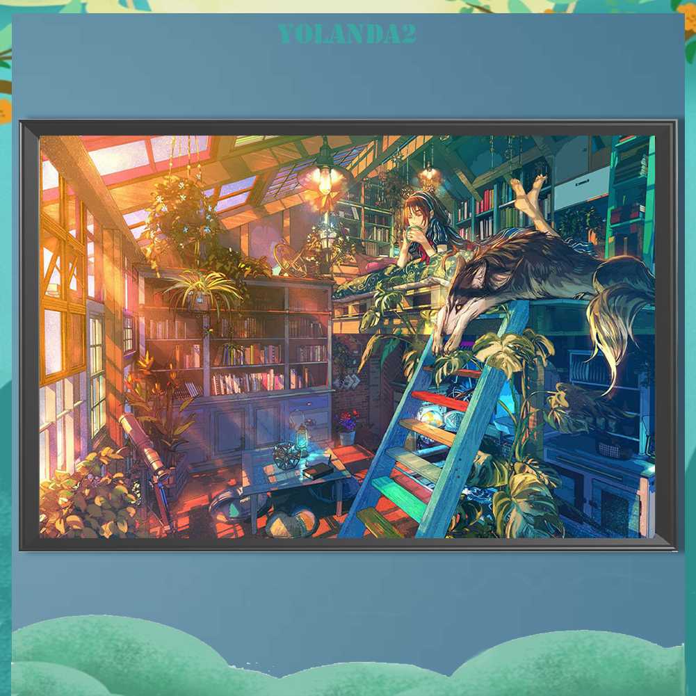 Tranh Đính Đá Kim Cương Toàn Bộ 5D DIY Hình Vẽ Ngôi Nhà Mơ Ước