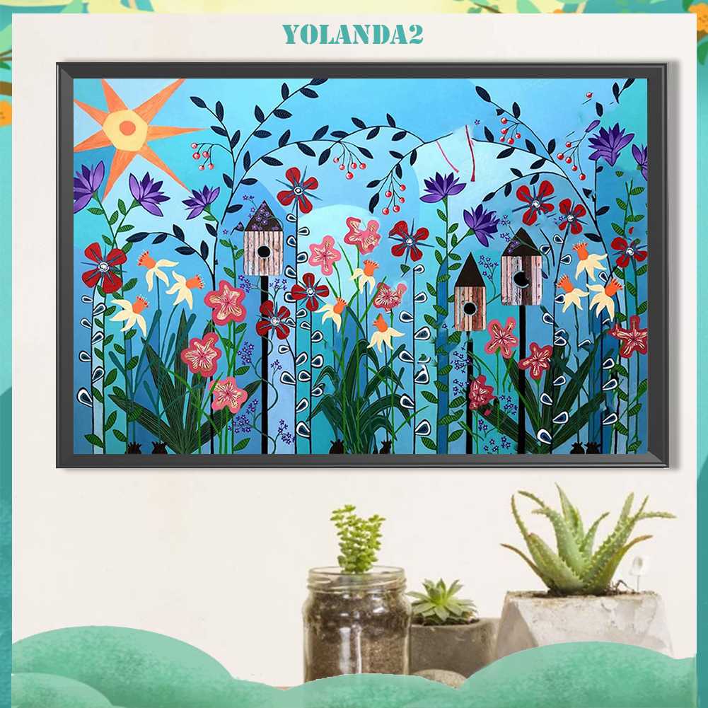 Tranh Đính Đá Kim Cương Toàn Bộ 5D DIY Hình Vẽ Hoa Trang Trí Nhà Cửa