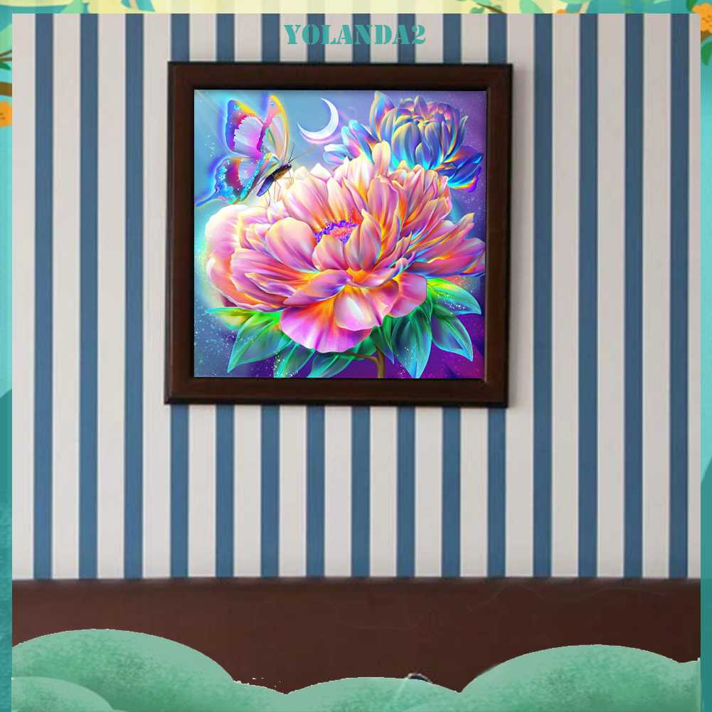 Tranh Đính Đá Kim Cương Toàn Bộ 5D DIY Hình Vẽ Hoa Trang Trí Nhà Cửa