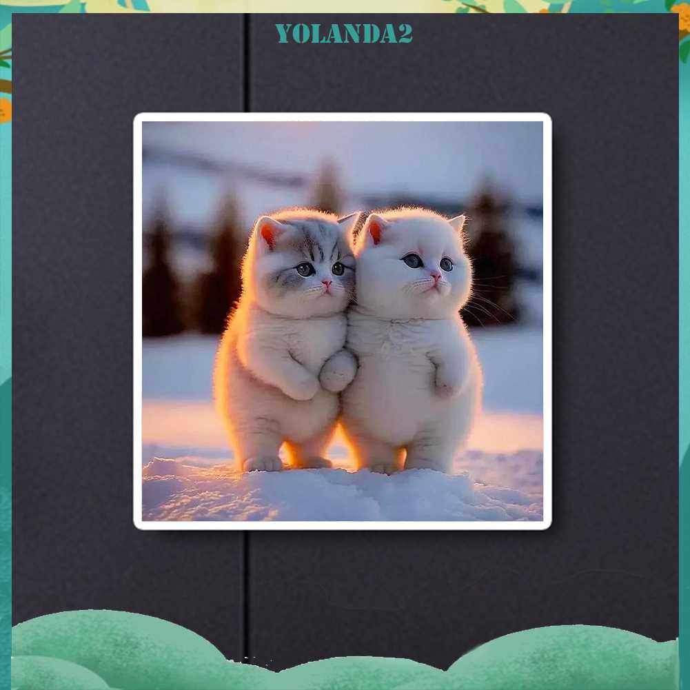 Tranh Đính Đá Kim Cương Toàn Bộ 5D DIY Hình Vẽ Mèo Trang Trí Nhà Cửa