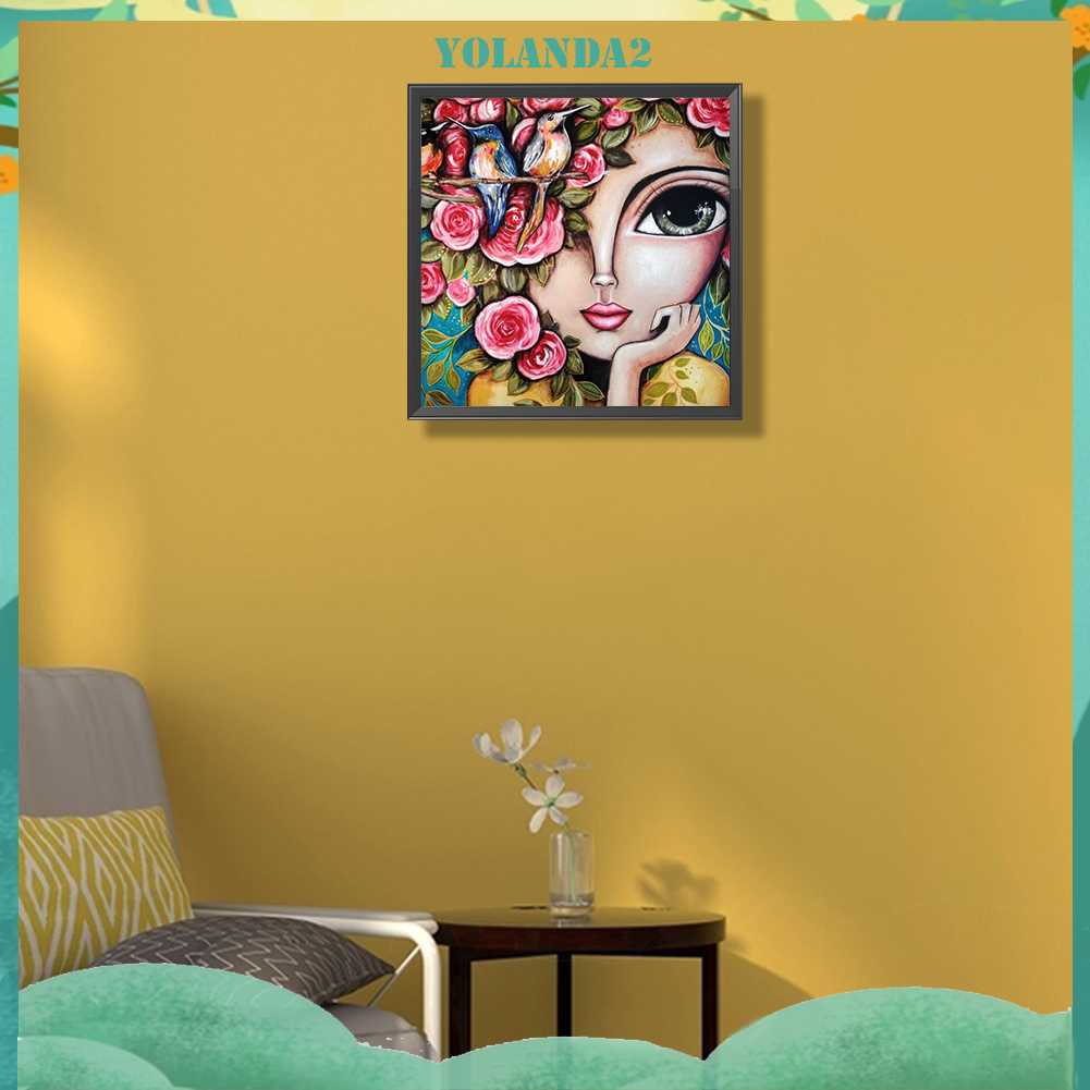 Tranh Đính Đá Kim Cương Toàn Bộ 5D DIY Hình Vẽ Cô Gái Trang Trí Nhà Cửa