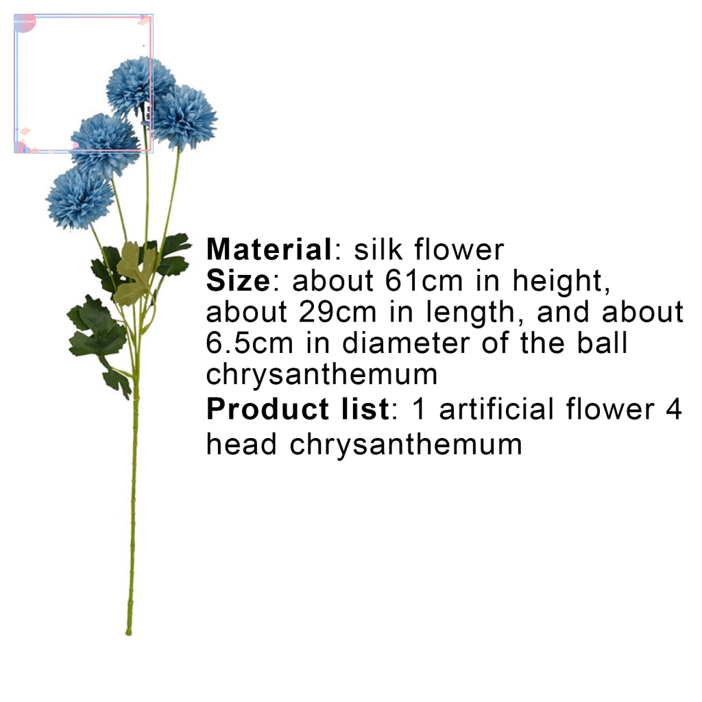 1 Bó Hoa Cúc Giả 4 Bông Trang Trí Tiệc Cưới