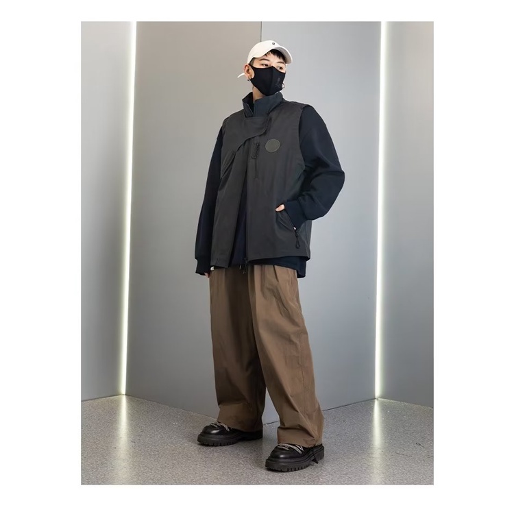 Áo Sát Nách Cổ Đứng Phong Cách Đường Phố Mỹ Cá Tính Cho Nam