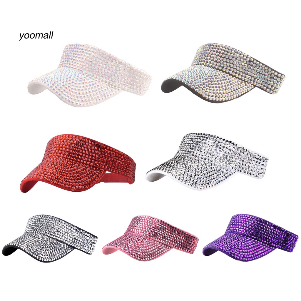 Mũ Lưỡi Trai Hở Chóp Đính Đá Lấp Lánh Có Thể Điều Chỉnh