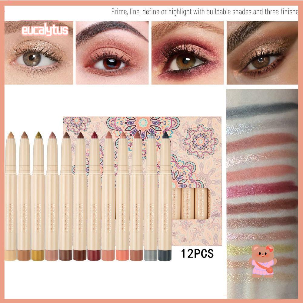 Set 12 Phấn Mắt Dạng Thỏi Có Nhũ Lấp Lánh Thời Trang EUTUS