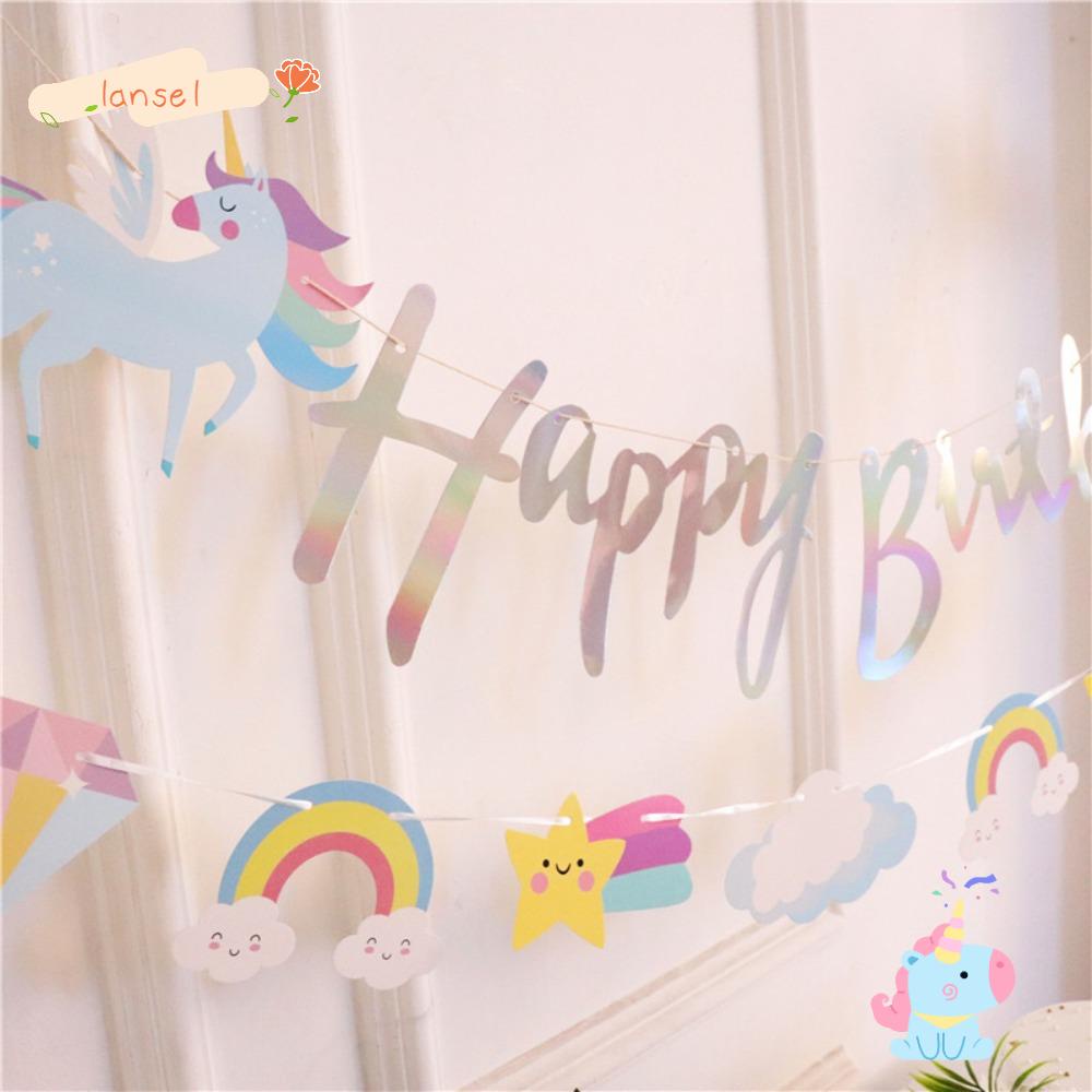 Dây Treo Trang Trí Sinh Nhật Chủ Đề Kỳ Lân Mới Cho Nữ