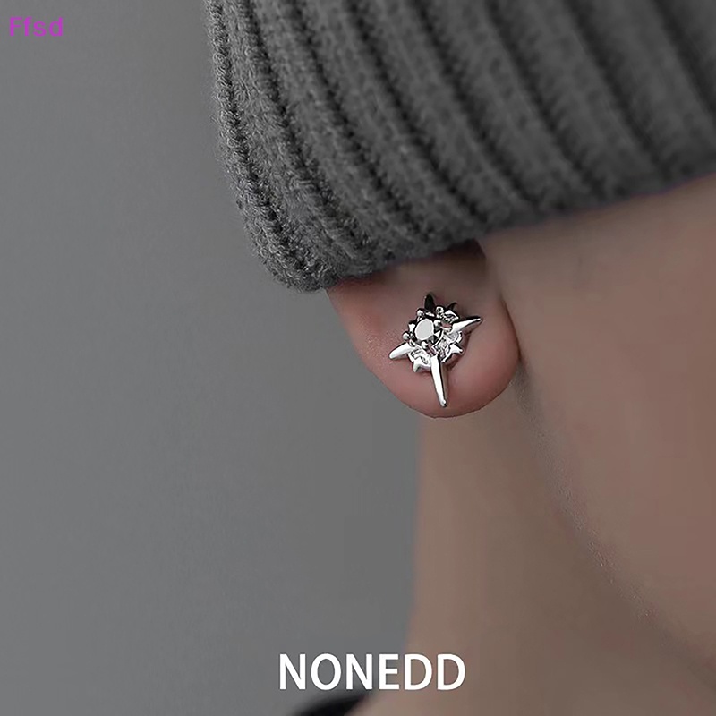 {Ffsd} Bông Tai Dạng Kẹp Từ Tính Hình Ngôi Sao Pha Lê Phong Cách Harajuku Thời Trang Hàn Quốc Dành Cho Nữ