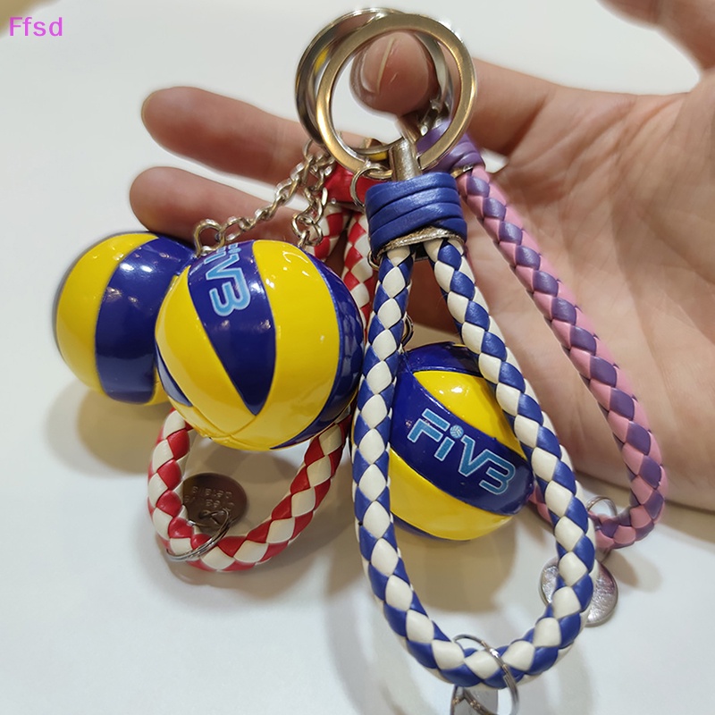 1 Móc Khóa Bóng Chuyền Da Mini Có Dây Đeo Túi Đồ Chơi