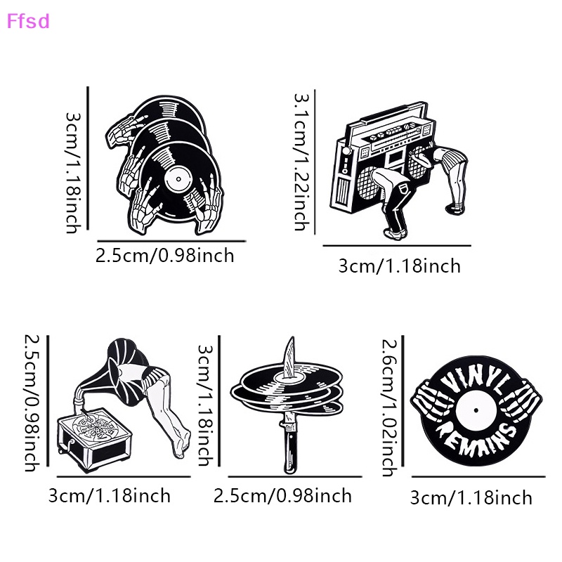 {Ffsd} Ghim Cài Áo Vinyl Hình Đĩa Hát Kinh Dị Màu Đen Tùy Chỉnh Phong Cách Gothic Làm Quà Tặng Cho Bạn Bè * Bán Chạy