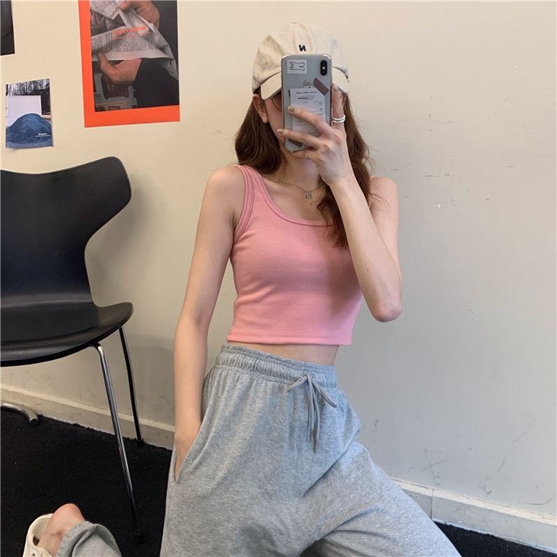 Áo Tank Top Thể Thao Sát Nách Dáng Ngắn Thiết Kế Trẻ Trung Cho Nữ