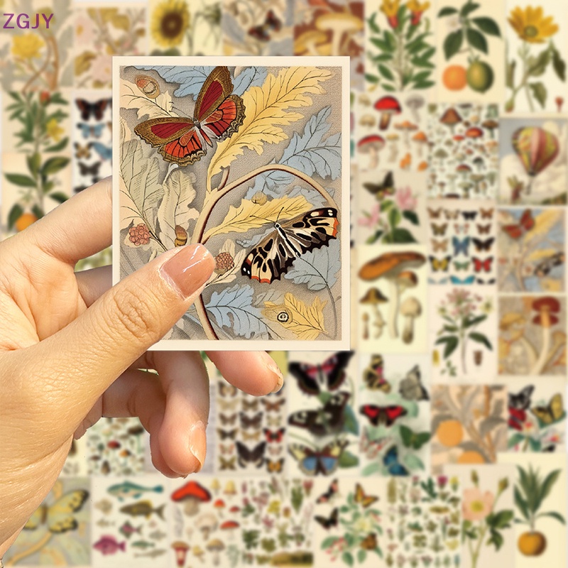 Bộ 50 Miếng Dán Trang Trí Laptop Họa Tiết Trái Cây Graffiti Đơn Giản Kiểu Retro Mới