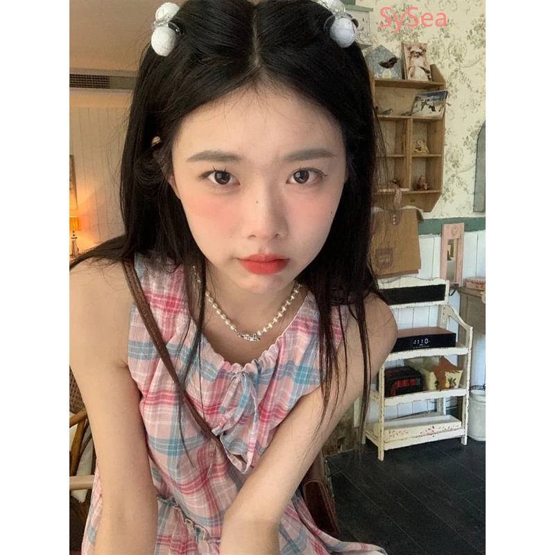 Đầm Không Tay Màu Cầu Vồng Phong Cách Hàn Quốc Cho Nữ