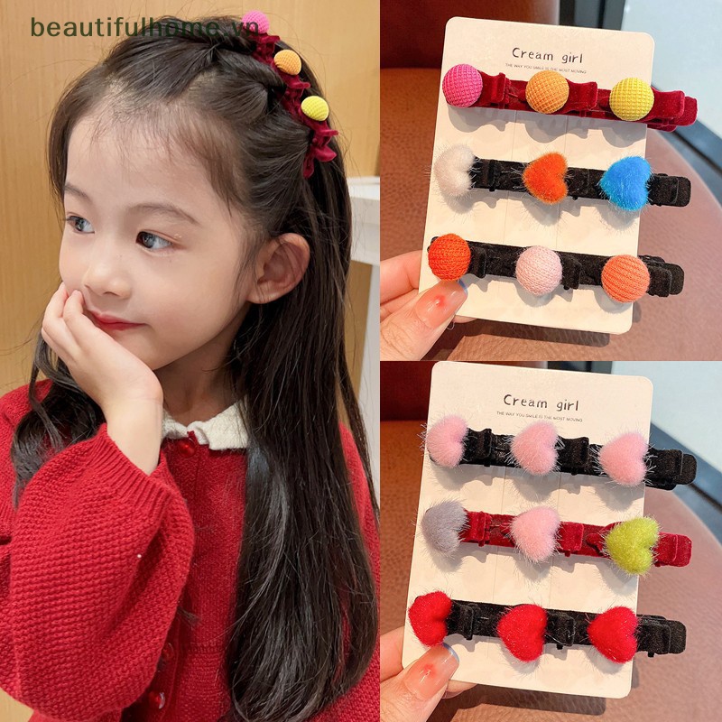 Kẹp Tóc Mái Hông Hình Trái Tim Màu Sắc Kẹo Ngọt Dành Cho Nữ