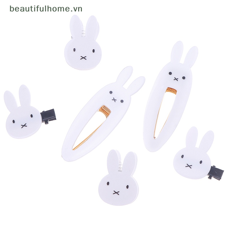 Bộ 2 Kẹp Tóc Hình Thỏ Trắng Dễ Thương Cho Bé Gái