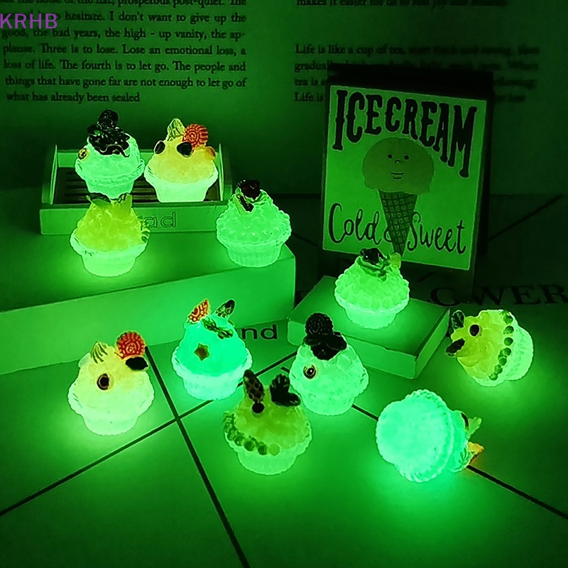 Set 2 Ly Kem Mini Màu Dạ Quang Trang Trí Tiểu Cảnh Mới